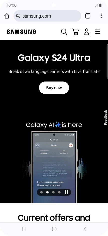 Press the menu icon.