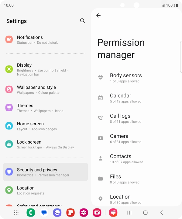 Press the required category.