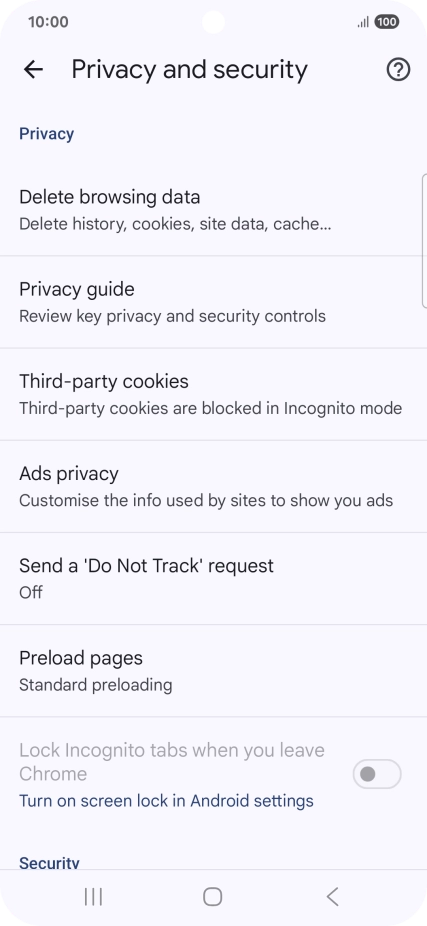 Press Delete browsing data. Press Delete browsing data.