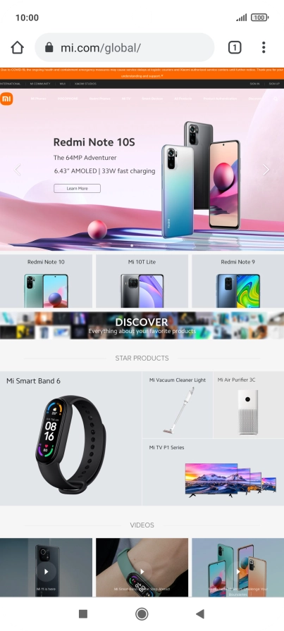 Press the menu icon.