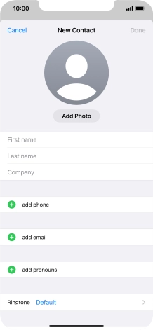 Press First name and key in the first name.