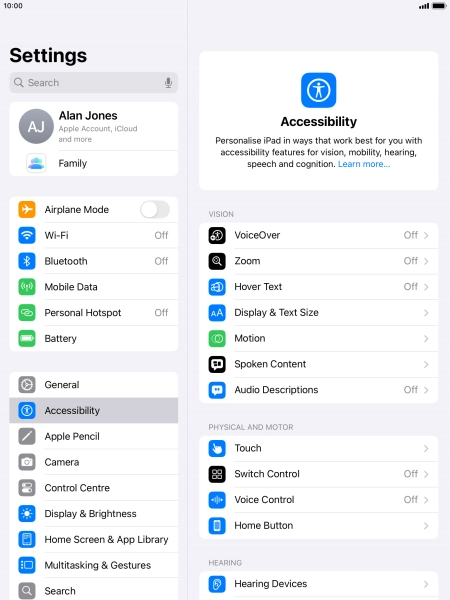 Press Display & Text Size.