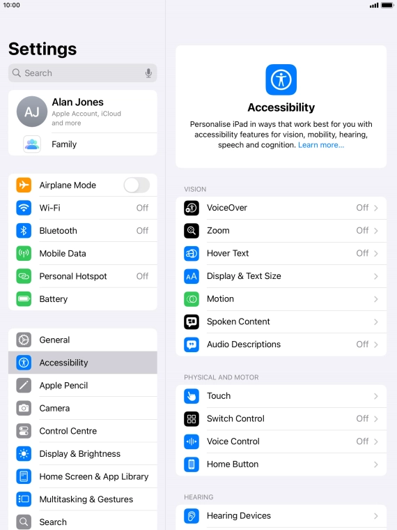 Press Display & Text Size.