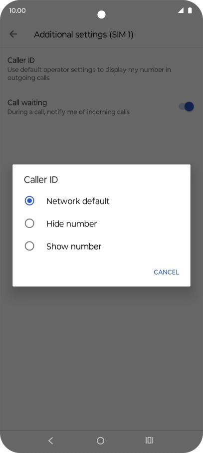 Press Show number to turn on caller identification.