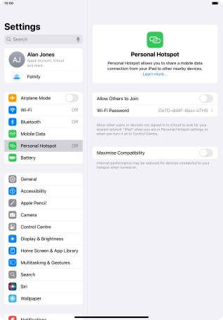 Press Wi-Fi Password and key in the required password.