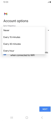 Press the required setting.