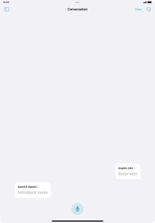 Press the microphone icon and say the required word or sentence.