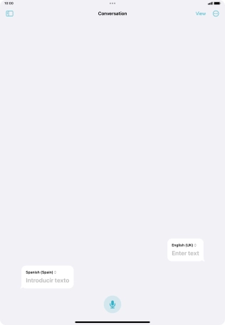Press the microphone icon and say the required word or sentence.