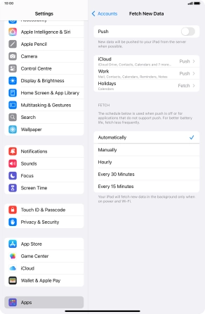 If you turn off the function, press the required setting.