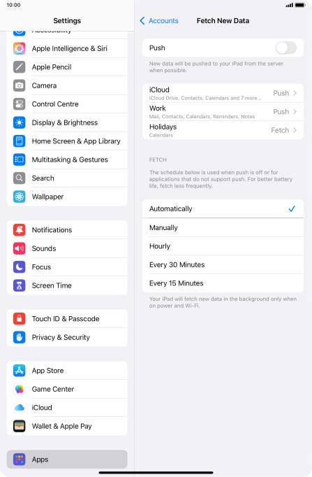 If you turn off the function, press the required setting.