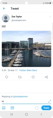 Write your reply and press Reply.