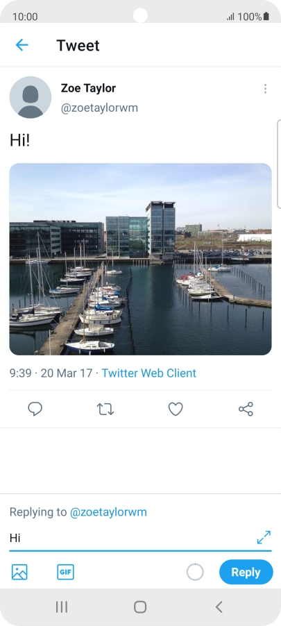 Write your reply and press Reply.