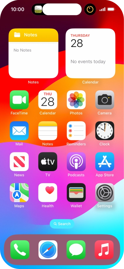 If you have a running application in Dynamic Island, it's displayed at the top of the screen.