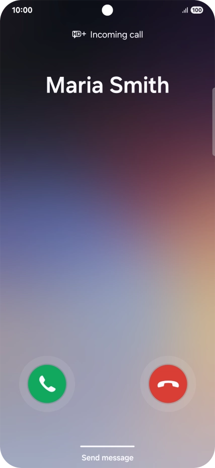 Press and drag the accept call icon right.