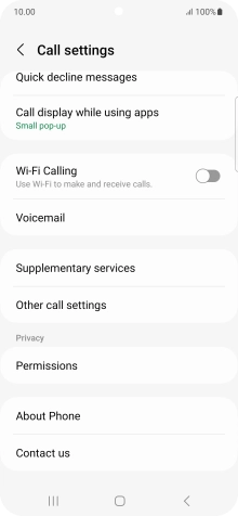 Press Supplementary services.