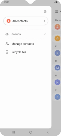 Press Manage contacts. Press Manage contacts.