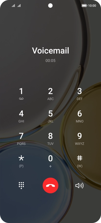 Press the end call icon.