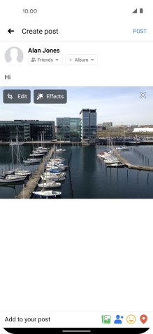 Write the required text and press POST.