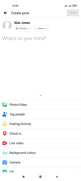 Press the text input field. Press the text input field.