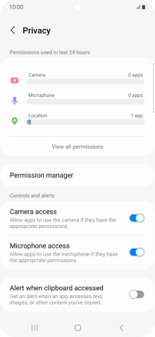 Press Permission manager.