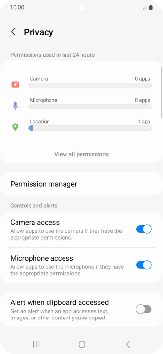 Press Permission manager.