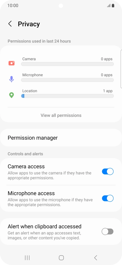 Press Permission manager.