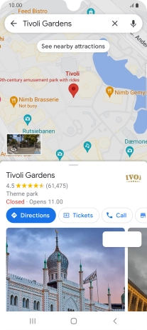 Press the destination at the bottom of the screen.