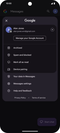 Press Messages settings.