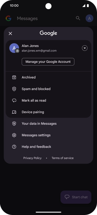 Press Messages settings.