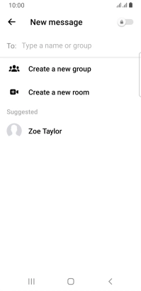 Press the search field and key in the first letters of the recipient's name.
