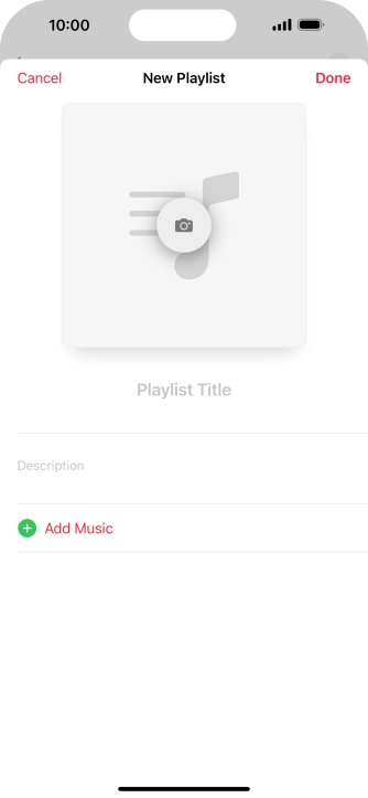Press the text input field and key in a name for the playlist.