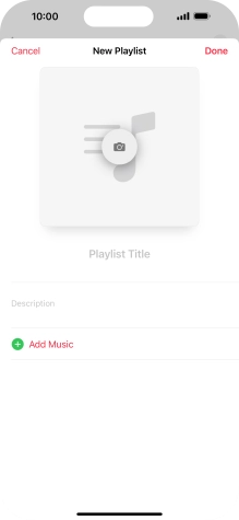 Press the text input field and key in a name for the playlist. Press the text input field and key in a name for the playlist.