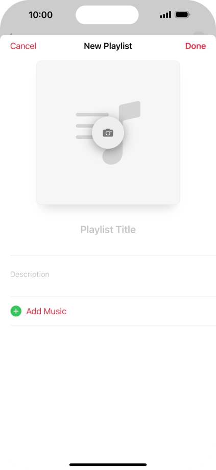Press the text input field and key in a name for the playlist. Press the text input field and key in a name for the playlist.