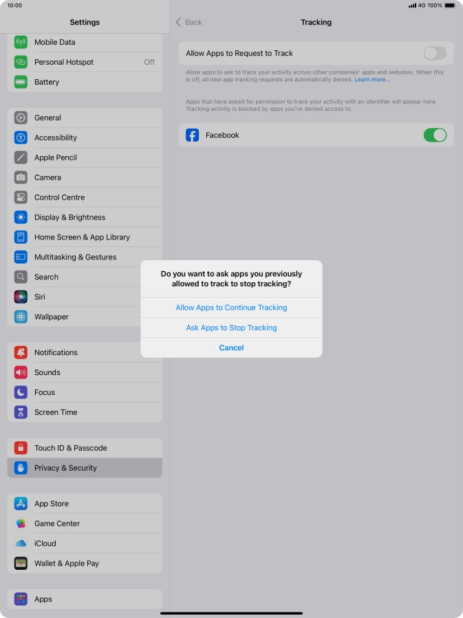 If you turn off the function, press the required setting.
