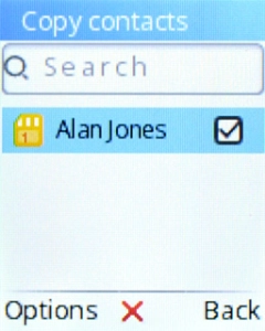 Press the Left selection key.