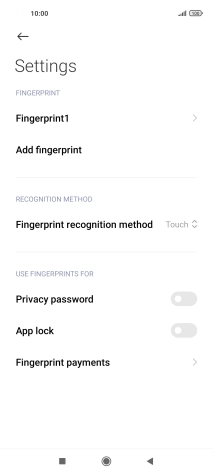 Press the indicators next to the required settings to turn them on or off.