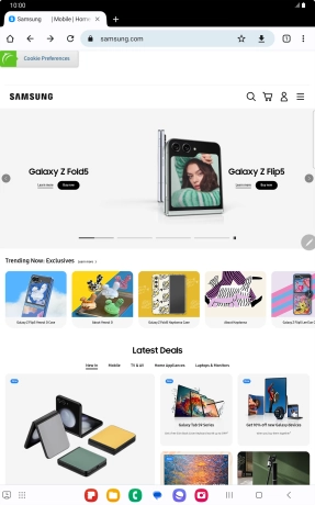 Press the menu icon.