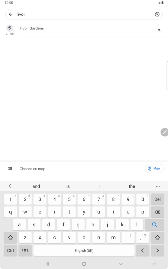 Press the required destination. Press the required destination.