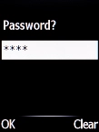 Key in the phone lock code (default is 1234) and press the Navigation key.