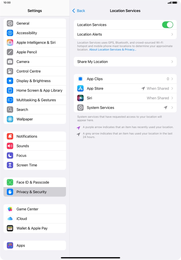 Press the required app.