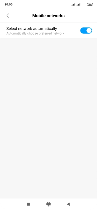 If you want to select a network manually, press the indicator next to 