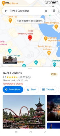 Press the destination at the bottom of the screen.