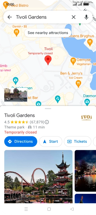 Press the destination at the bottom of the screen.