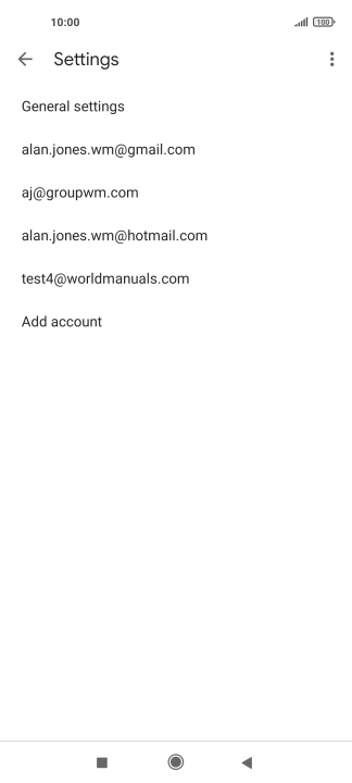 Press the required email account.