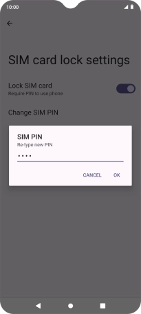 Key in the new PIN again and press OK.
