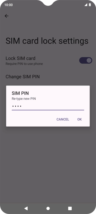 Key in the new PIN again and press OK.