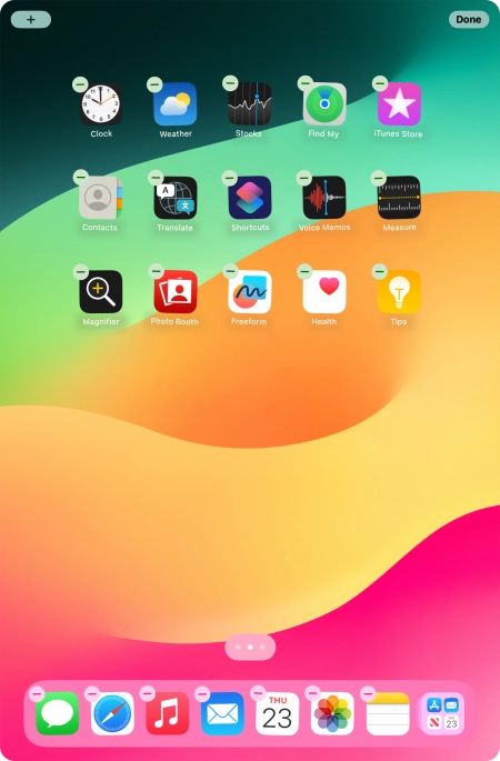 Press the add icon and follow the instructions on the screen to create a widget.