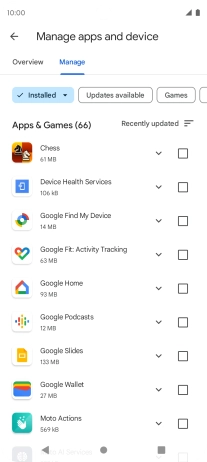 Press the required app. Press the required app.