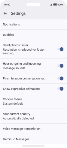 Press Gemini in Messages.