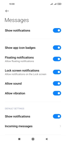 Press the indicator next to 